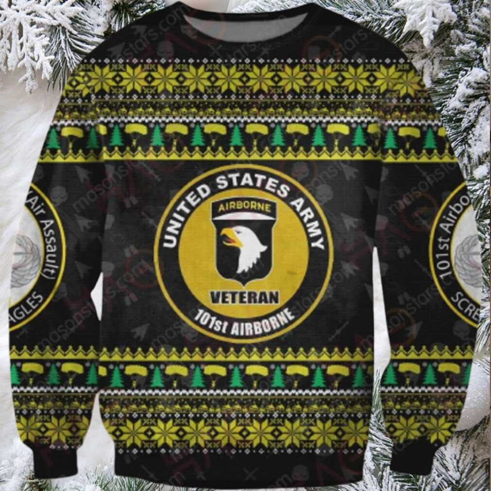 101St Airborne Veteran Ugly Christmas Sweater – Festive Military Gift Apparel 101St Airborne Veteran Ugly Christmas Sweater – Festive Military Gift Apparel