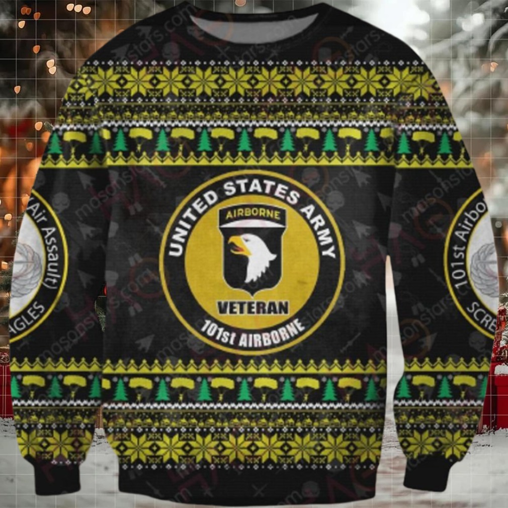 101St Airborne Veteran Ugly Christmas Sweater – Festive Military Gift Apparel 101St Airborne Veteran Ugly Christmas Sweater – Festive Military Gift Apparel