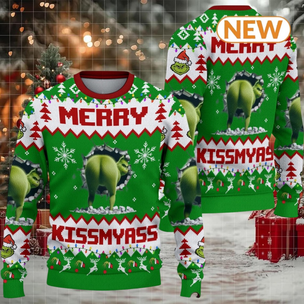 2024 Merry Kissmyass Green Knitted Sweater