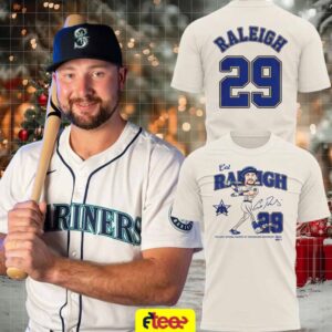 2025 Cal Raleigh MVP Seattle Mariners baseball signature 2 sided t shirt 2025 Cal Raleigh MVP Seattle Mariners baseball signature 2 sided t shirt