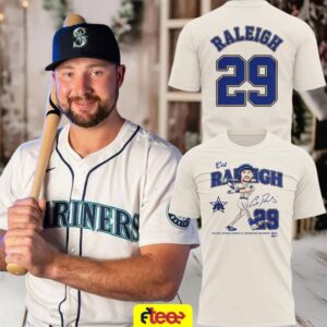 2025 Cal Raleigh MVP Seattle Mariners baseball signature 2 sided t shirt