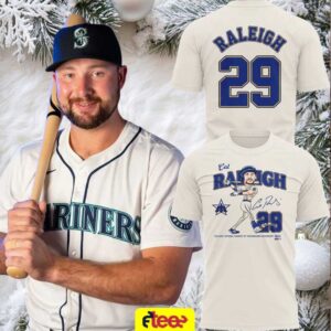 2025 Cal Raleigh MVP Seattle Mariners baseball signature 2 sided t shirt