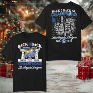 2025 Dodgers B2B National League Champions Logo Two Sided Shirt