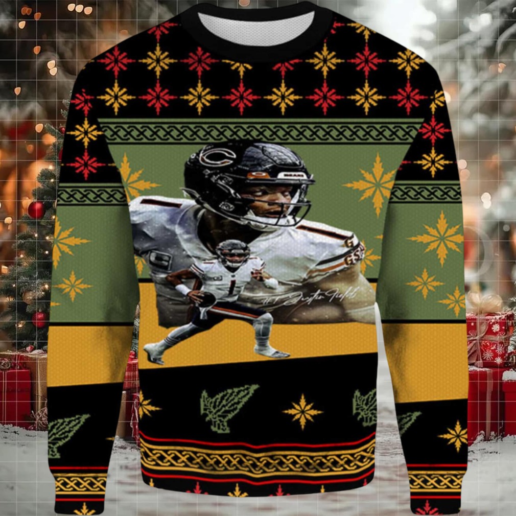 2025 Justin Fields Chicago Chicago Bears Ugly Sweater