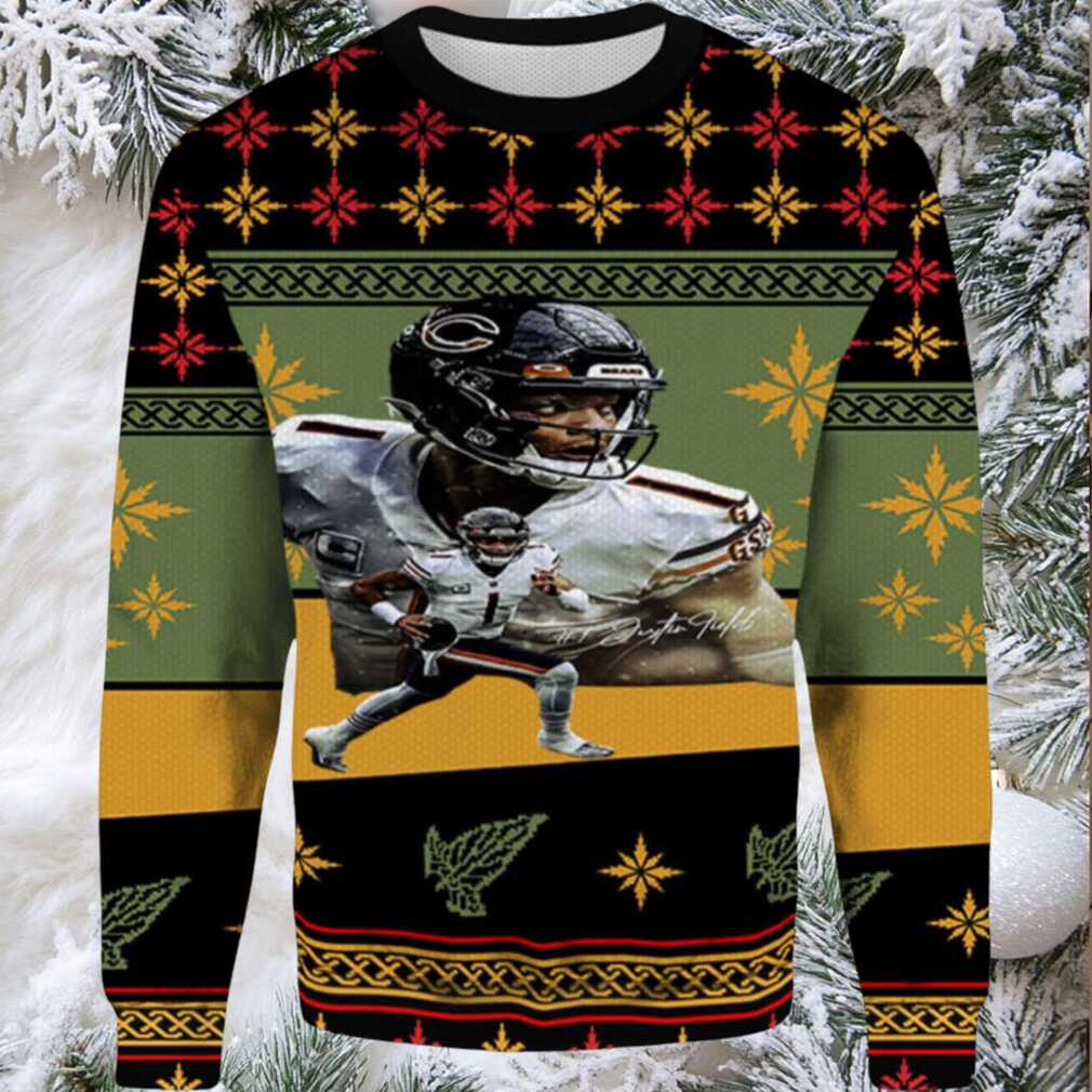 2025 Justin Fields Chicago Chicago Bears Ugly Sweater