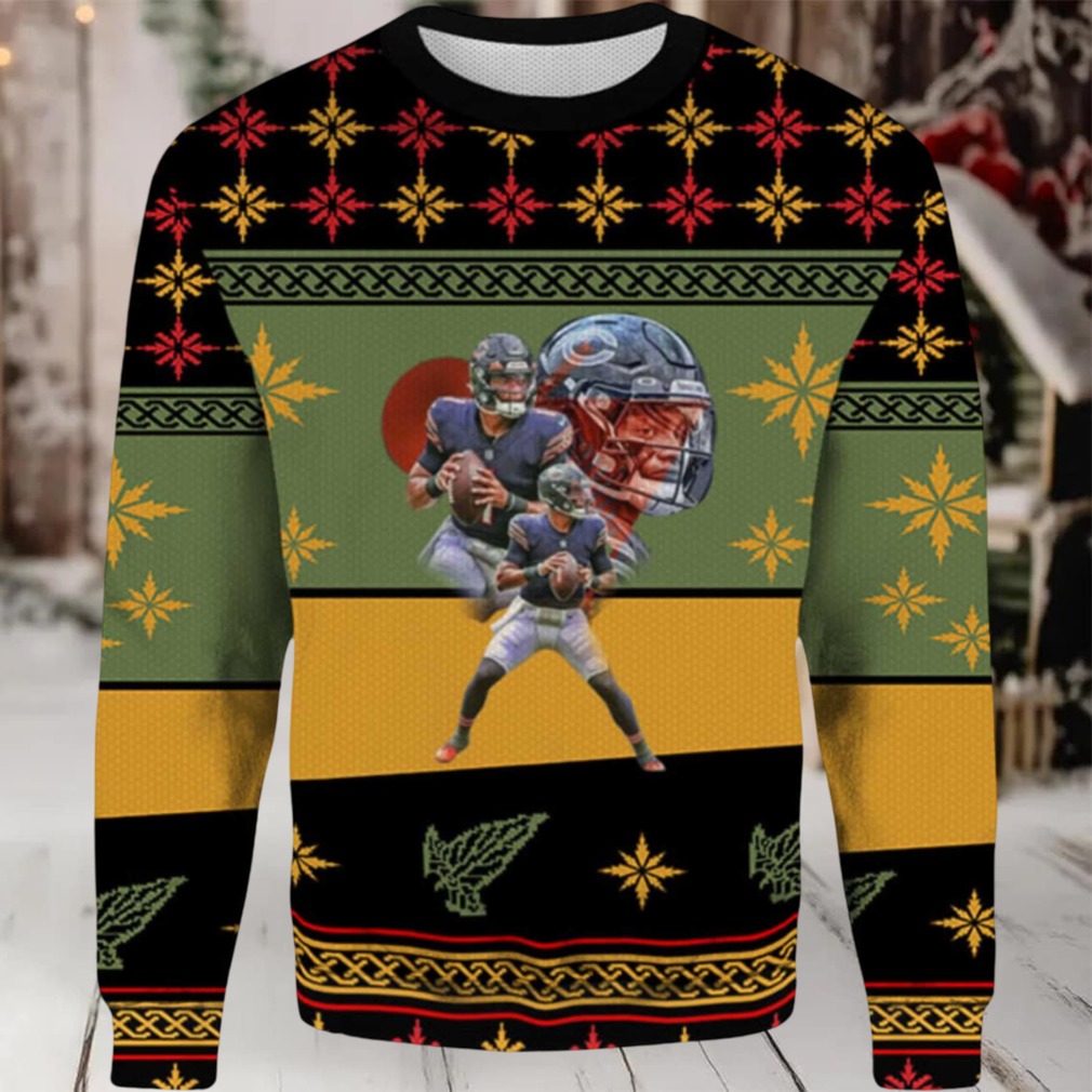 2025 Justin Fields Ugly Christmas Sweater 2025 Justin Fields Ugly Christmas Sweater