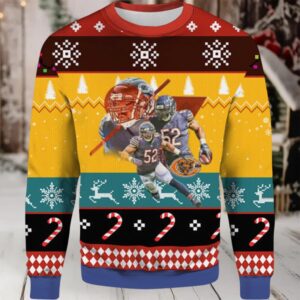 2025 Khalil Mack Chicago Bears Ugly Christmas Sweater