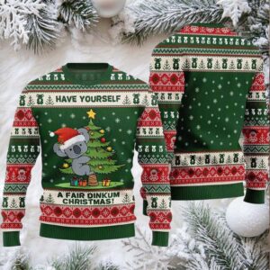 2025 Koala Have Yourself A Fair Dinkum Christmas Ugly Sweater