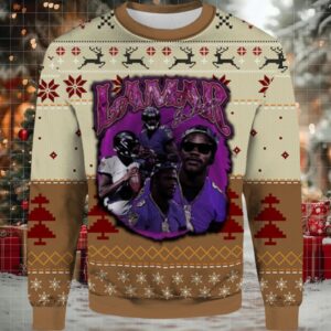 2025 Lamar Jackson Baltimore Ravens Ugly Sweater