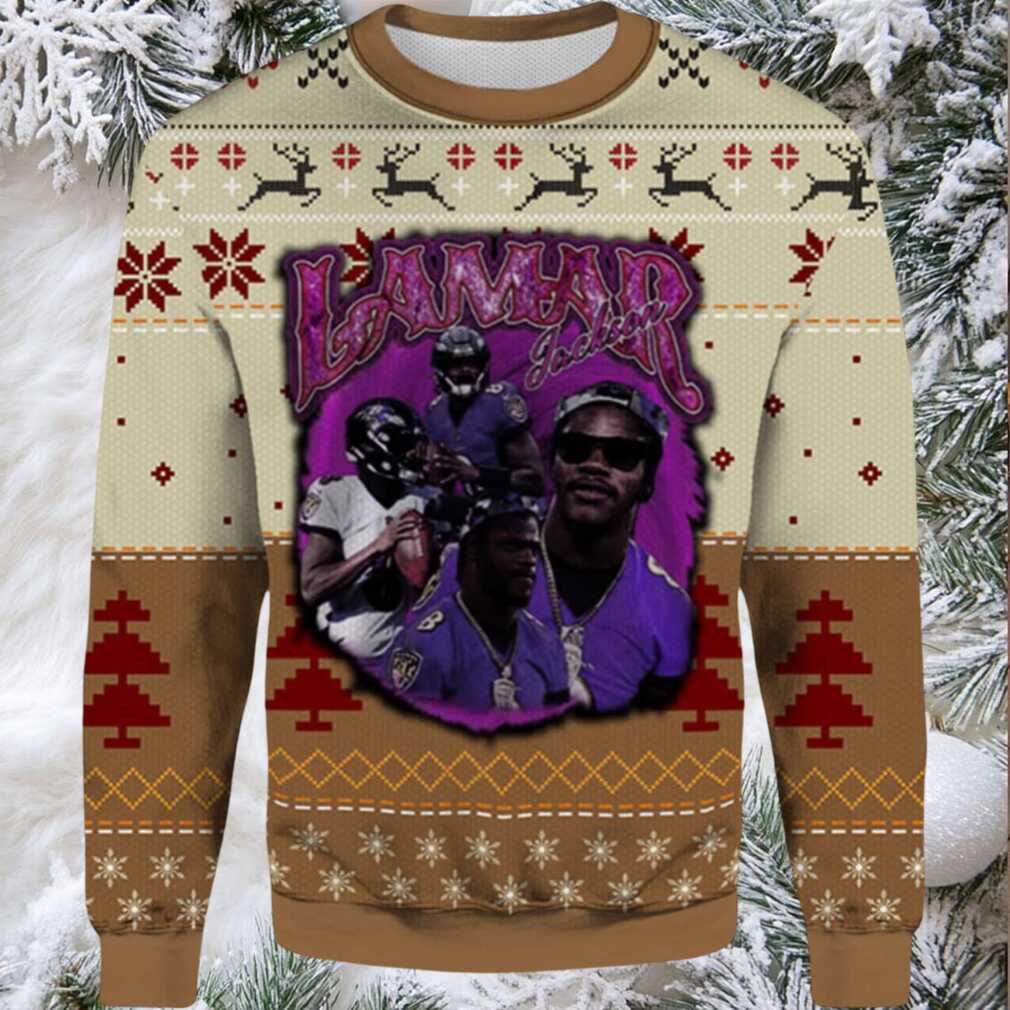 2025 Lamar Jackson Baltimore Ravens Ugly Christmas Sweater