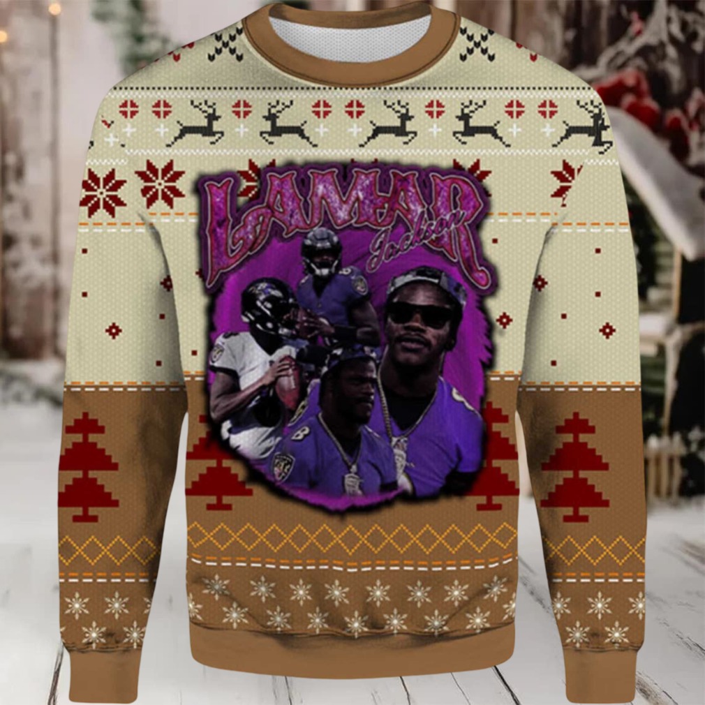 2025 Lamar Jackson Baltimore Ravens Ugly Sweater 2025 Lamar Jackson Baltimore Ravens Ugly Sweater
