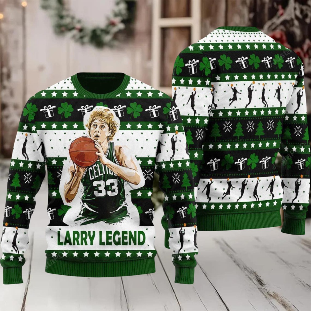 2025 Larry Bird Basketball Christmas Ugly Sweater 2025 Larry Bird Basketball Christmas Ugly Sweater