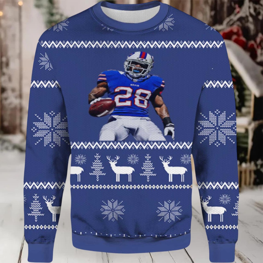 2025 Latavius Murray Bills Ugly Christmas Sweater 2025 Latavius Murray Bills Ugly Christmas Sweater