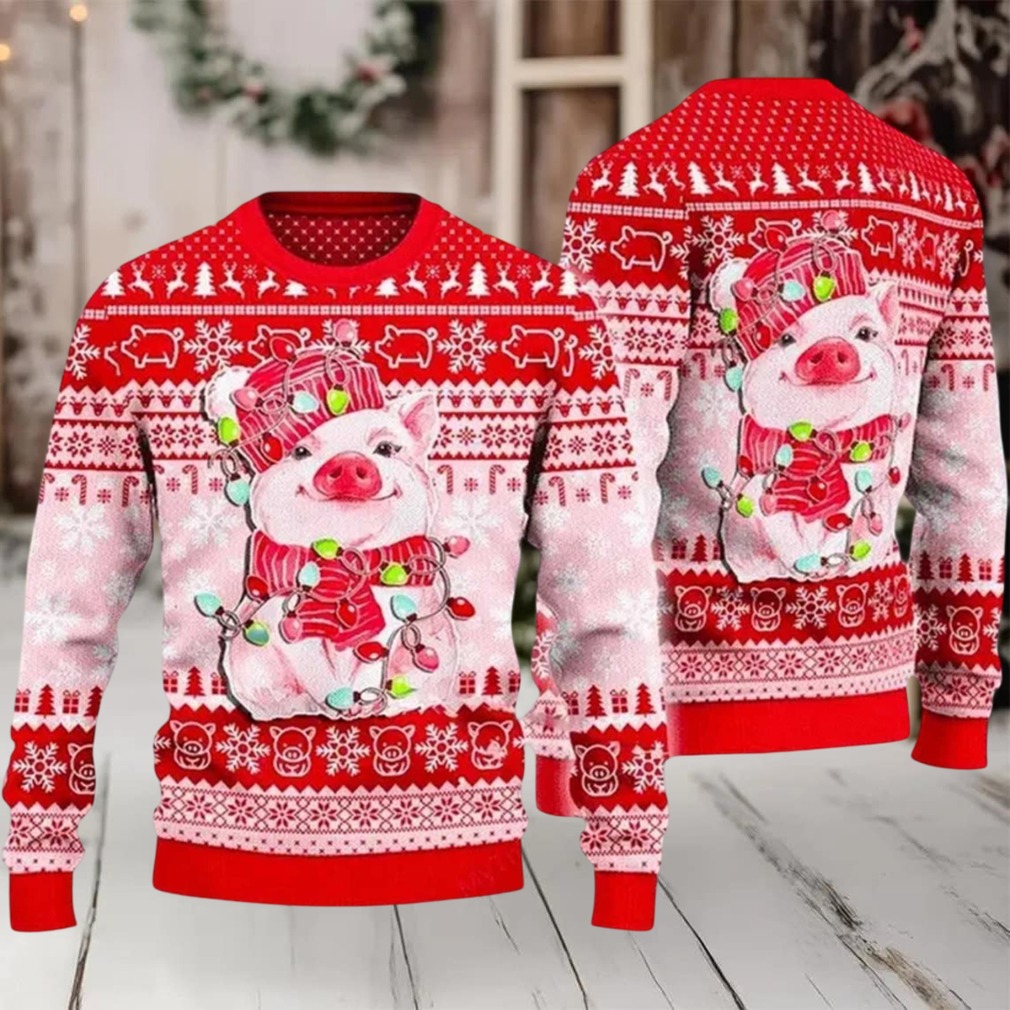 2025 Lovely Pig Reindeer Ugly Christmas Sweater 2025 Lovely Pig Reindeer Ugly Christmas Sweater