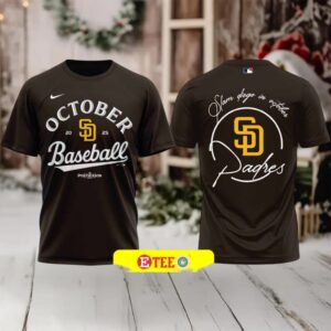2025 MLB Postseason Slam San Diego Padres October 2 sided t shirt