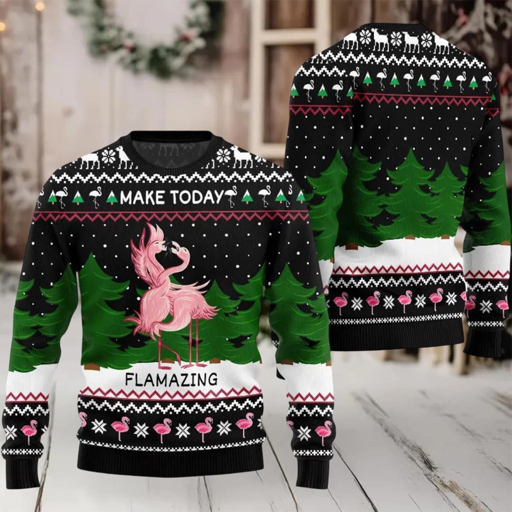 2025 Make Today Flamazing Flamingo Ugly Christmas Sweater 2025 Make Today Flamazing Flamingo Ugly Christmas Sweater