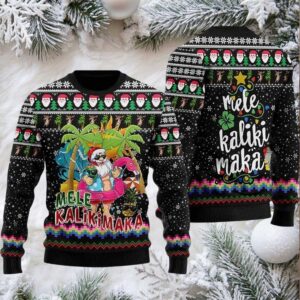 2025 Mele Kalikimaka Santa Claus Ugly Christmas Sweater