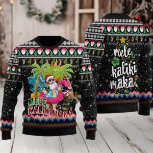 2025 Mele Kalikimaka Santa Claus Ugly Christmas Sweater
