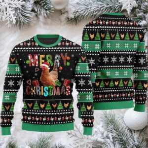 2025 Merry Christmas Chicken Ugly Christmas Sweater