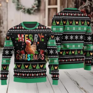 2025 Merry Christmas Chicken Ugly Christmas Sweater