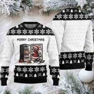 2025 Merry Christmas Raccoon Ugly Christmas Sweater