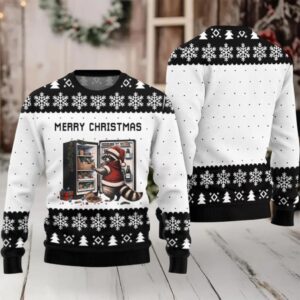 2025 Merry Christmas Raccoon Ugly Christmas Sweater