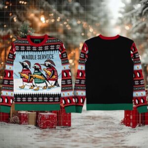2025 Penguin Waddle Service Christmas Ugly Sweater 2025 Penguin Waddle Service Christmas Ugly Sweater