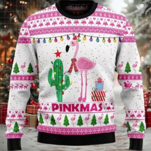 2025 Pinkmas Flamingo Christmas Ugly Sweater 2025 Pinkmas Flamingo Christmas Ugly Sweater