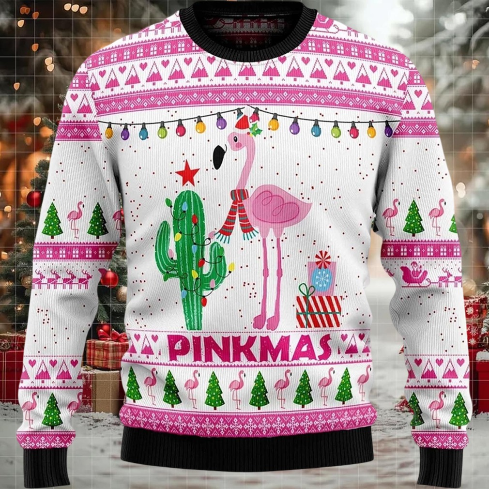 2025 Pinkmas Flamingo Christmas Ugly Sweater