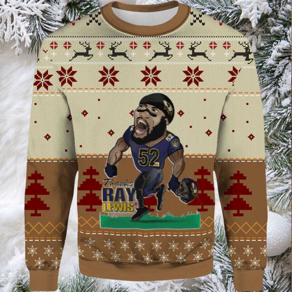 2025 Ray Lewis Baltimore Ravens Ugly Christmas Sweater 2025 Ray Lewis Baltimore Ravens Ugly Christmas Sweater
