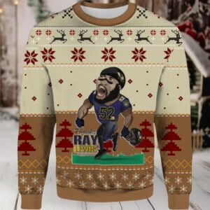 2025 Ray Lewis Baltimore Ravens Ugly Christmas Sweater