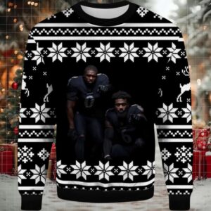 2025 Roquan Smith and Patrick Queen Ravens Ugly Christmas Sweater 2025 Roquan Smith and Patrick Queen Ravens Ugly Christmas Sweater