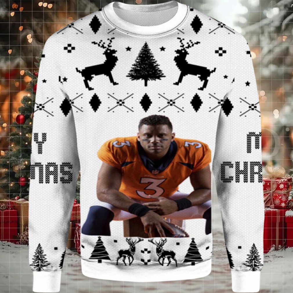 2025 Russell Wilson Denver Broncos Ugly Christmas Sweater