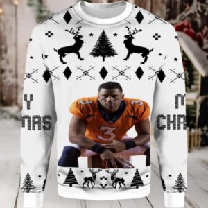 2025 Russell Wilson Denver Broncos Ugly Christmas Sweater