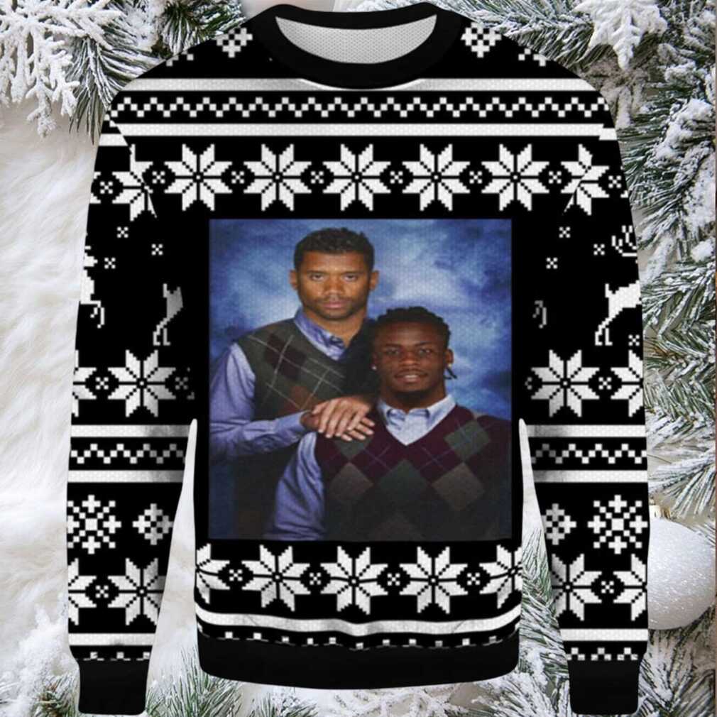 2025 Russell Wilson Jerry Jeudy Step Brother Denver Broncos Ugly Christmas Sweater 2025 Russell Wilson Jerry Jeudy Step Brother Denver Broncos Ugly Christmas Sweater