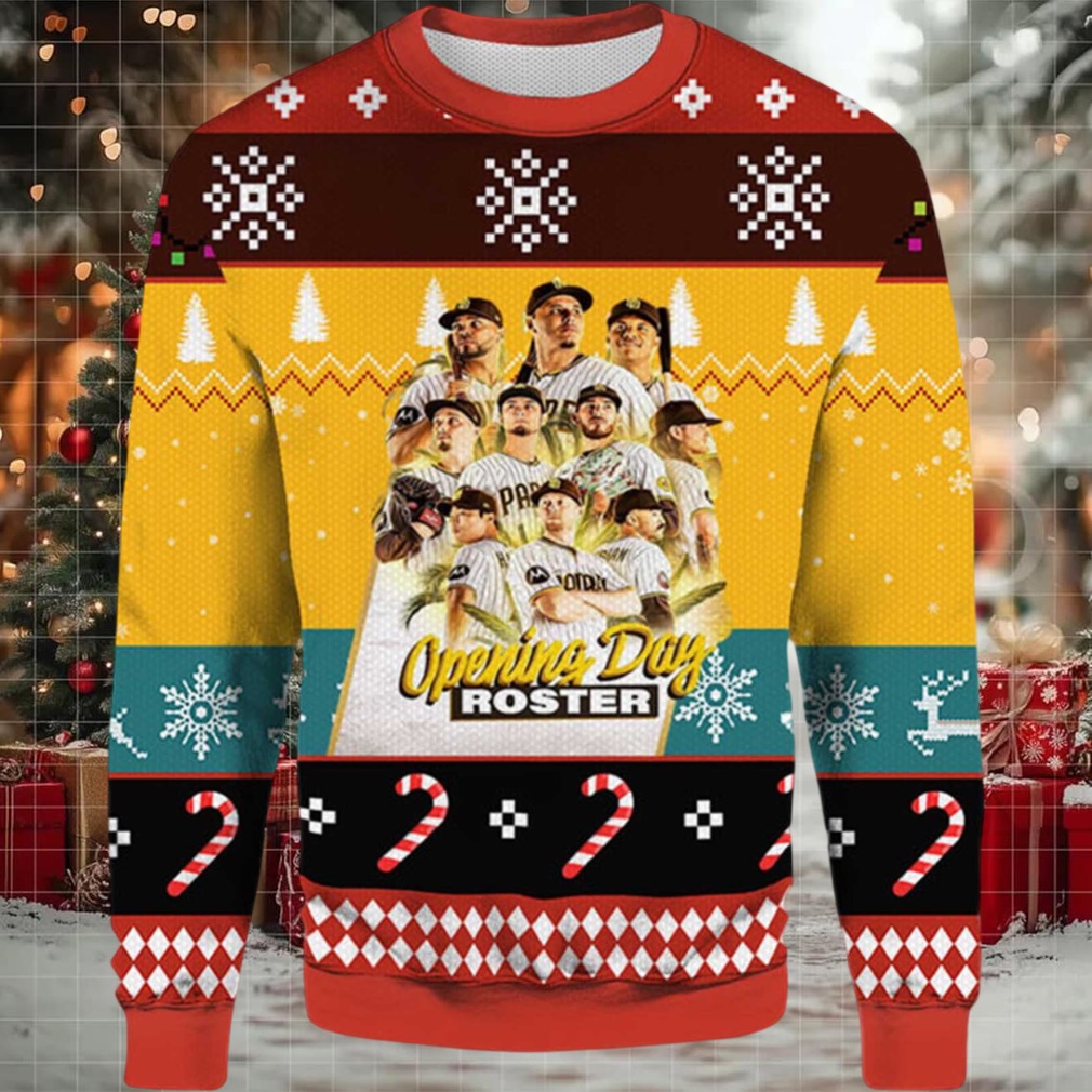 2025 San Diego Padres Opening Day Roster Ugly Christmas Sweater 2025 San Diego Padres Opening Day Roster Ugly Christmas Sweater
