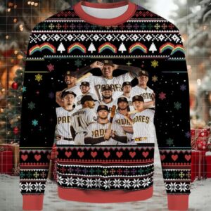 2025 San Diego Padres Team Roster Ugly Christmas Sweater 2025 San Diego Padres Team Roster Ugly Christmas Sweater