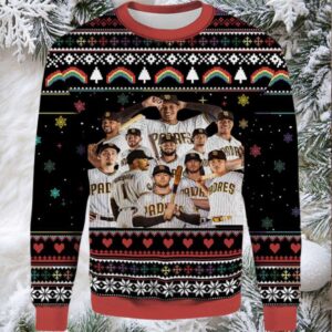 2025 San Diego Padres Team Roster Ugly Christmas Sweater