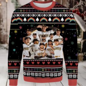 2025 San Diego Padres Team Roster Ugly Christmas Sweater