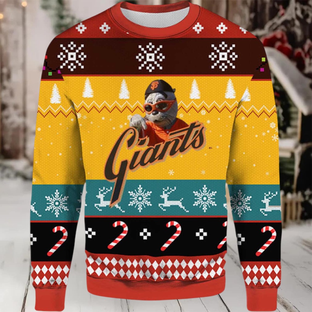 2025 San Francisco Giants Mascot Ugly Christmas Sweater 2025 San Francisco Giants Mascot Ugly Christmas Sweater