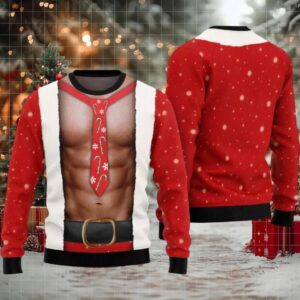 2025 Santa Abs Body Ugly Christmas Sweater 2025 Santa Abs Body Ugly Christmas Sweater