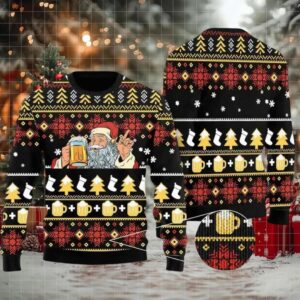 2025 Santa Beer Christmas Ugly Christmas Sweater 2025 Santa Beer Christmas Ugly Christmas Sweater