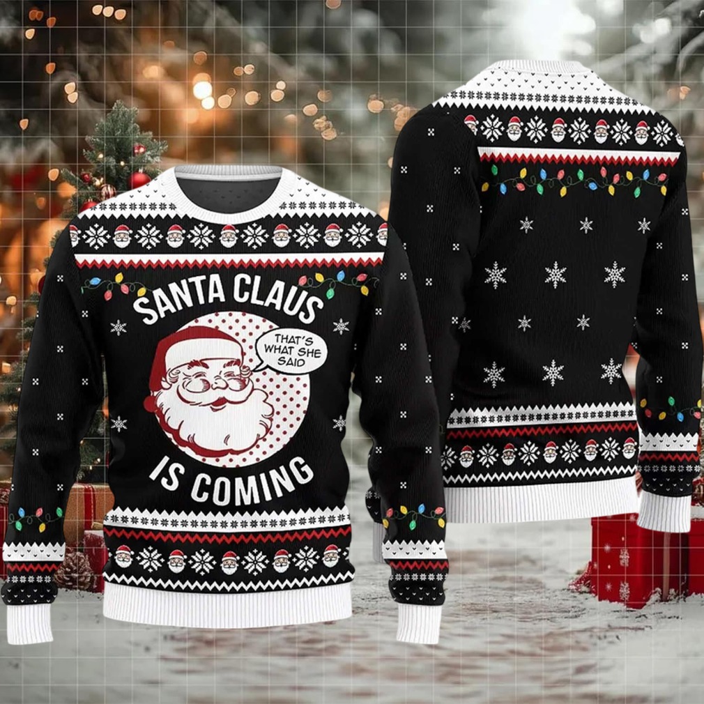 2025 Santa Claus Is Coming Ugly Christmas Sweater