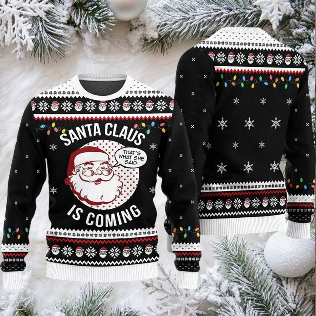 2025 Santa Claus Is Coming Ugly Christmas Sweater