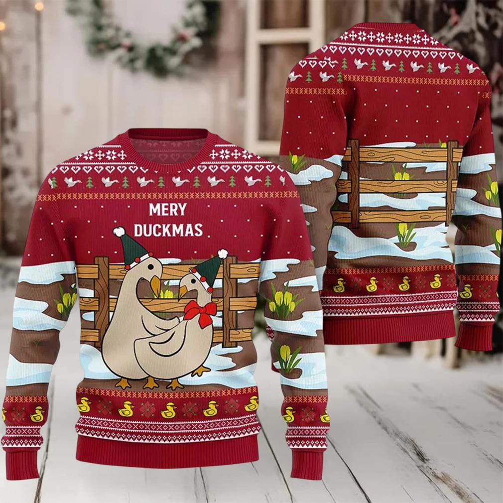 2025 Seriously Naughty Duck On The Farm Ugly Christmas Sweater 2025 Seriously Naughty Duck On The Farm Ugly Christmas Sweater