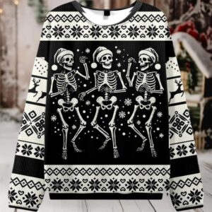 2025 Skeleton Dance Ugly Christmas Sweater