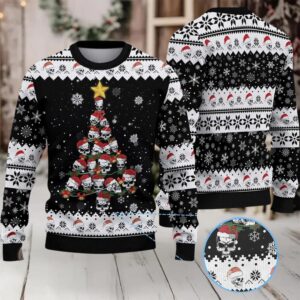 2025 Skull Pine Tree Ugly Christmas Sweater