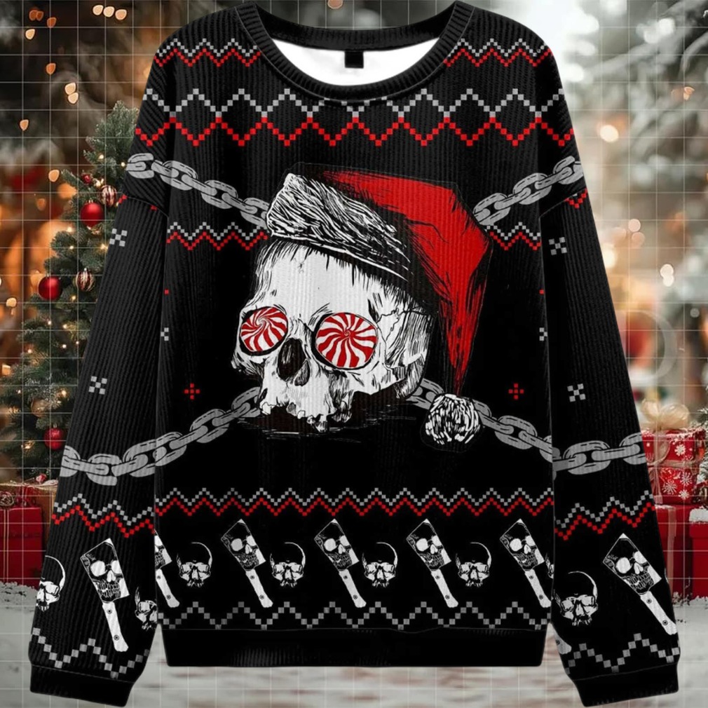 2025 Skulls And Chains Ugly Christmas Sweater