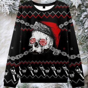 2025 Skulls And Chains Ugly Christmas Sweater