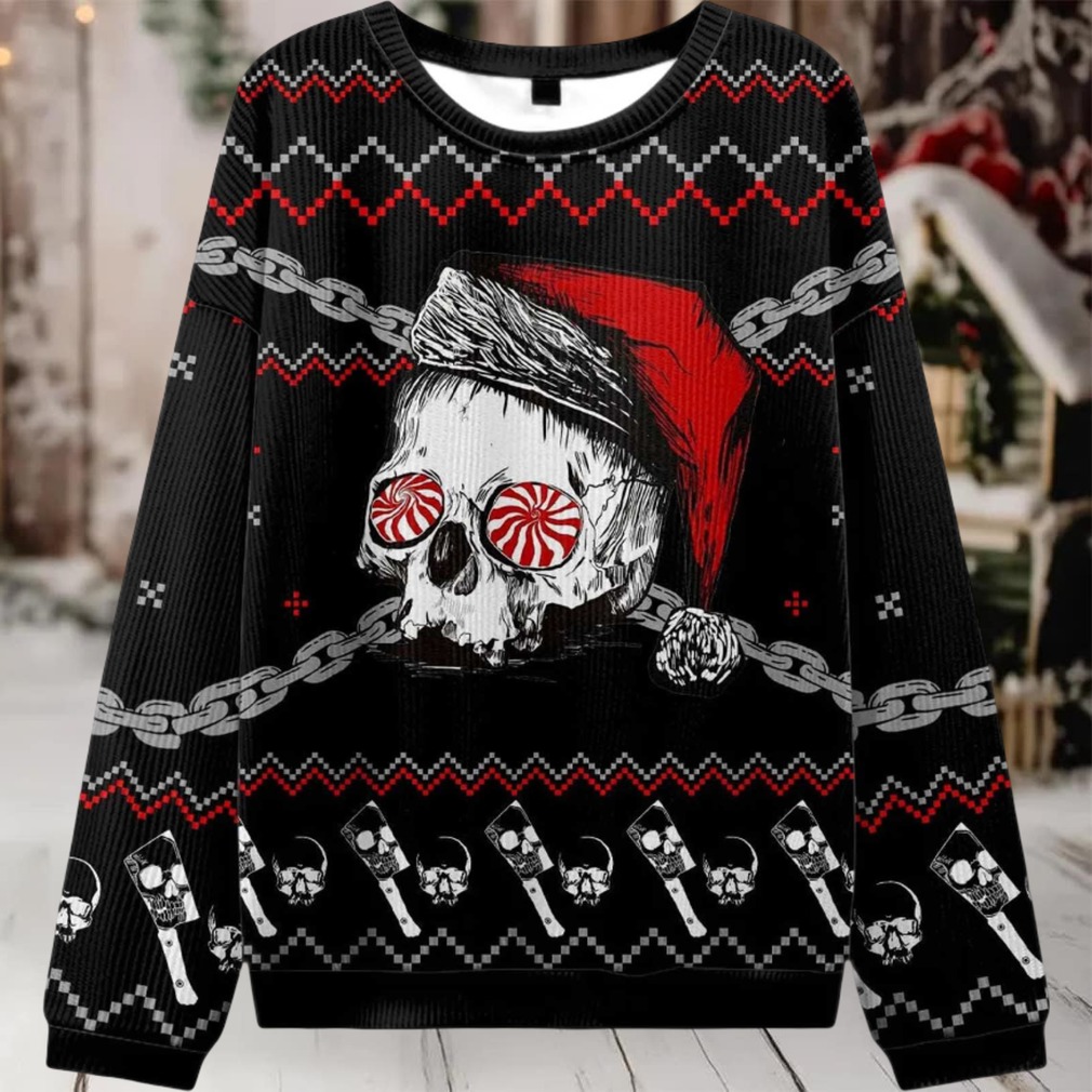 2025 Skulls And Chains Ugly Christmas Sweater 2025 Skulls And Chains Ugly Christmas Sweater